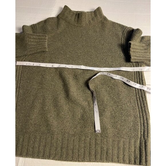 Point Sur Olive Green Mock Neck Wool alpaca Blend Sweater L ribbed details - Picture 10 of 12